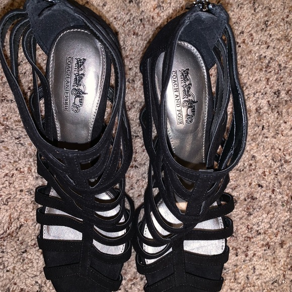 Coach and Four Black Heels - Picture 2 of 2